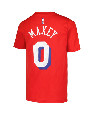 Jordan Big Boys  Tyrese Maxey Red Philadelphia 76ers Name And Number Statement T-shirt In Red