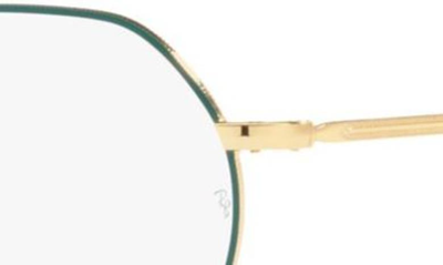 Shop Ray Ban Unisex Jack 49mm Hexagonal Optical Glasses In Pale Gold