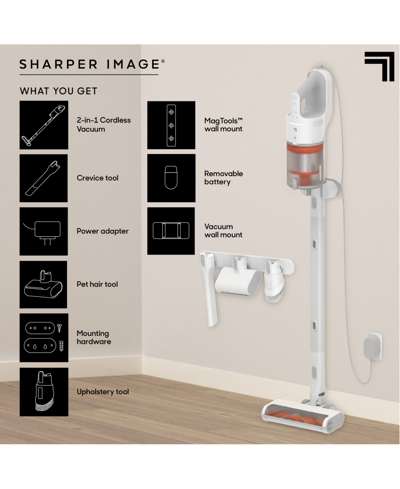 Sharper Image 2-in-1 Cordless Stick & Handheld Vacuum In White
