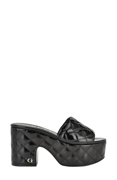 Shop Guess Yanni Platform Slide Sandal In Black