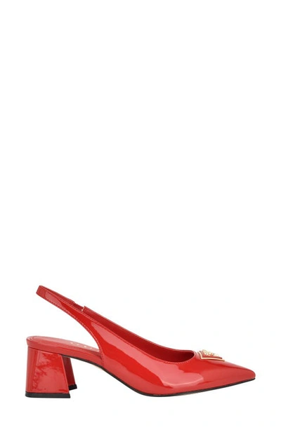 Shop Guess Zanda Slingback Pointed Toe Pump In Medium Red