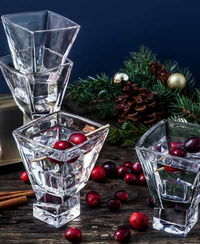 Joyjolt Carre Barware Collection, Set Of 4 In Clear