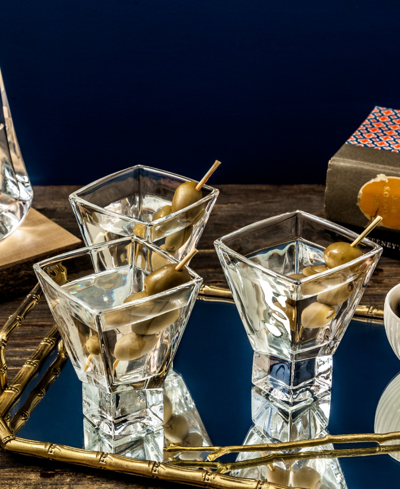 Joyjolt Carre Barware Collection, Set Of 4 In Clear
