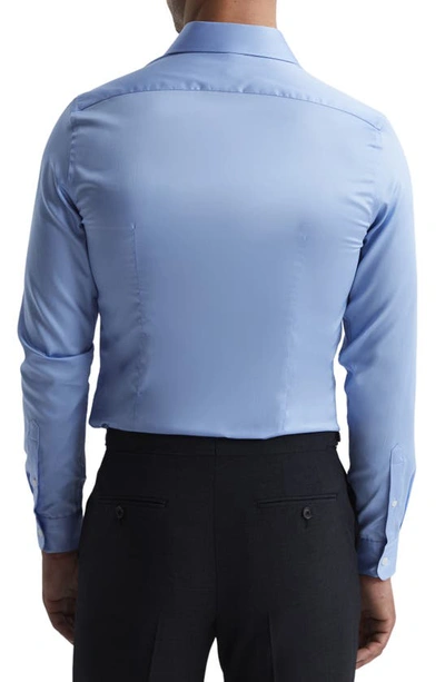 Shop Reiss Remote Cotton Button-up Shirt In Mid Blue