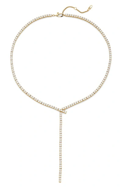 Shop Nadri Cubic Zirconia Tennis Y-necklace In Gold