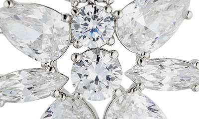 Nadri Cubic Zirconia Cluster Drop Earrings In Rhodium