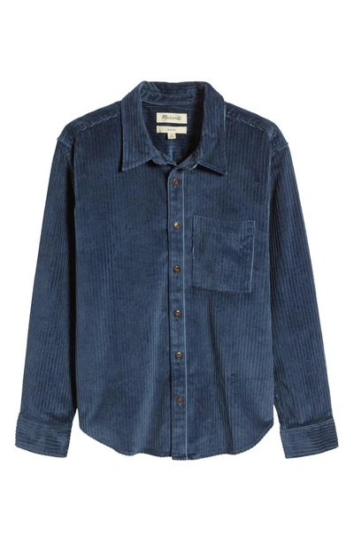 Shop Madewell Easy Stretch Corduroy Button-up Shirt In Warm Midnight