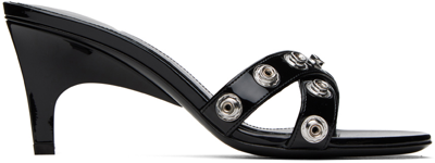 Shop Attico Black Cosmo Heeled Sandals In 100 Black