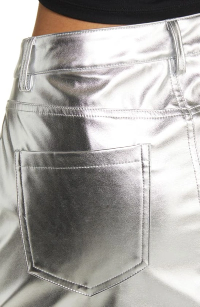 Shop Blanknyc Metallic Faux Leather Miniskirt In Silver Springs
