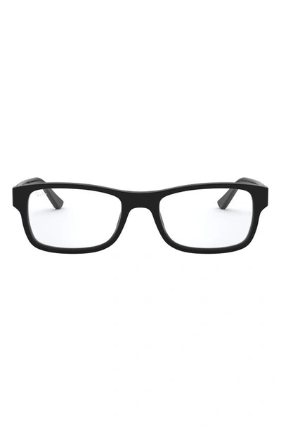 Shop Ray Ban Ray-ban Unisex 52mm Rectangular Optical Glasses In Matte Black