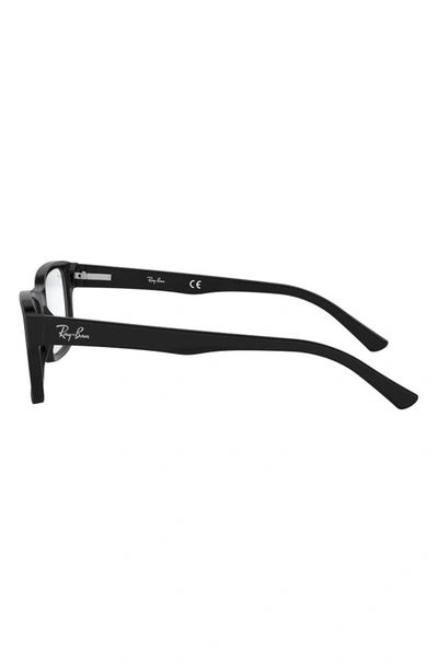 Ray Ban Unisex 52mm Rectangular Optical Glasses In Matte Black