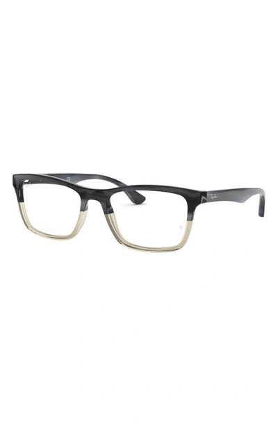 Ray Ban Unisex 49mm Rectangle Optical Glasses In Grey Gradient