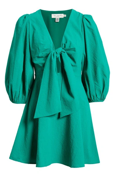Shop Ted Baker Jozelyn Knot Front Dress In Green