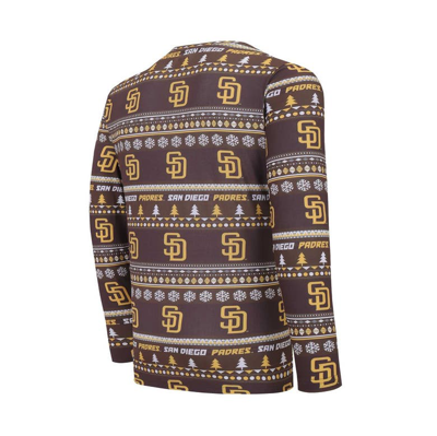 Concepts Sport Men's  Brown San Diego Padres Knit Ugly Sweater Long Sleeve Top And Pants Set In Brown