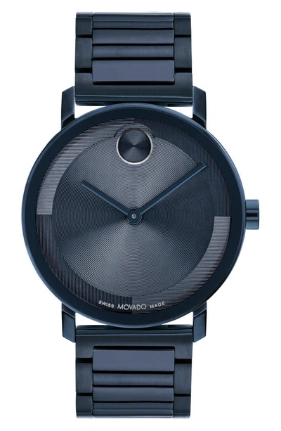 Movado Men's Bold Evolution 2.0 Swiss Quartz Ionic Plated Blue Steel Watch 40mm In Blue