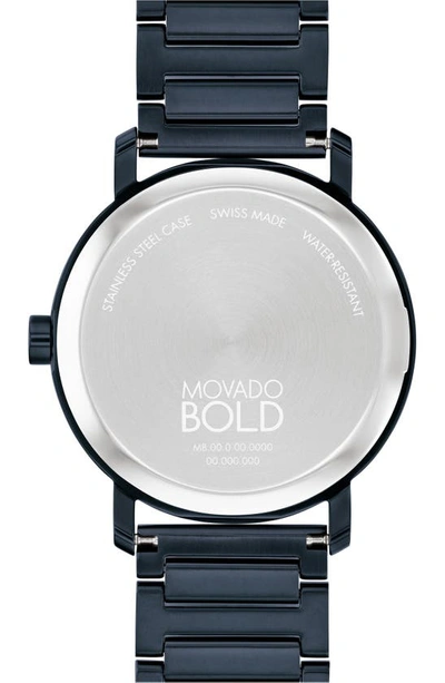 Movado Men's Bold Evolution 2.0 Swiss Quartz Ionic Plated Blue Steel Watch 40mm In Blue