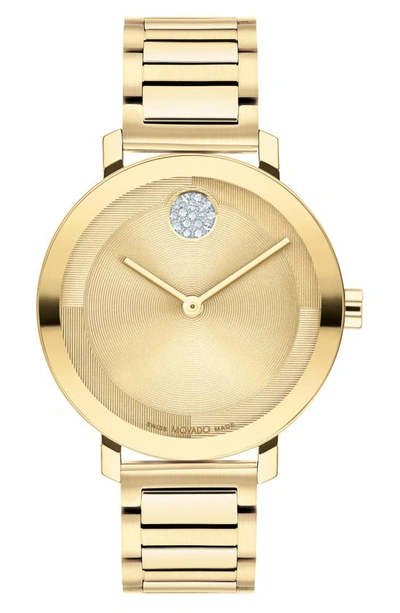 Shop Movado Bold Evolution 2.0 Bracelet Watch, 34mm In Gold