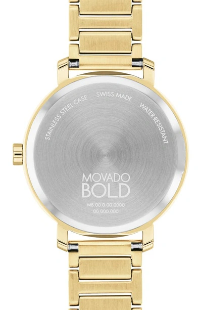 Shop Movado Bold Evolution 2.0 Bracelet Watch, 34mm In Gold