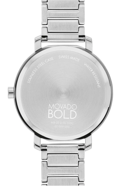 Shop Movado Bold Evolution 2.0 Crystal Bracelet Watch, 34mm In Silver