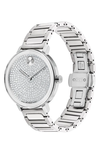 Shop Movado Bold Evolution 2.0 Crystal Bracelet Watch, 34mm In Silver