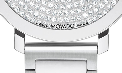 Shop Movado Bold Evolution 2.0 Crystal Bracelet Watch, 34mm In Silver