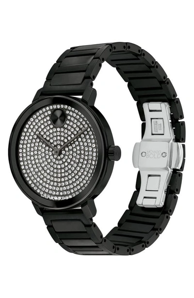 Shop Movado Bold Evolution 2.0 Crystal Bracelet Watch, 34mm In Gray