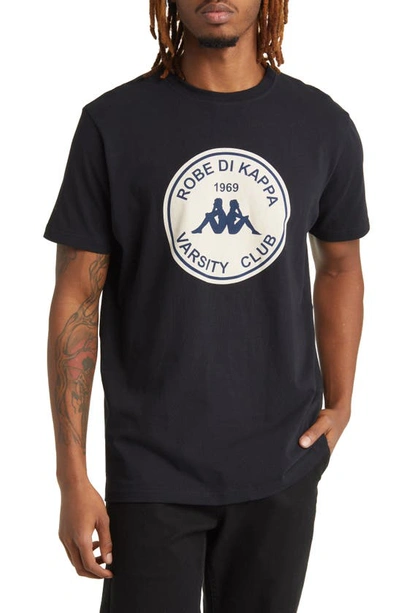 Shop Kappa Giovani Varsity Club Cotton Graphic T-shirt In Jet Black