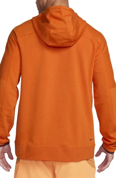 Shop Nike Dri-fit Trail Running Hoodie In Campfire Orange/ Night Maroon