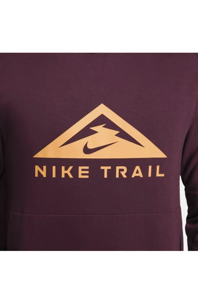 Shop Nike Dri-fit Trail Running Hoodie In Night Maroon/ Black