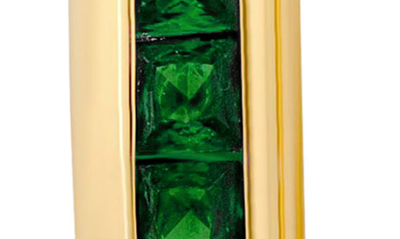 Shop Crislu Cubic Zirconia Hoop Earrings In Emerald