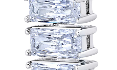 Shop Crislu Cubic Zirconia Linear Drop Earrings In Silver
