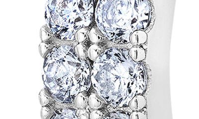 Shop Crislu Double Row Cubic Zirconia Inside Out Huggie Hoop Earrings In Platinum