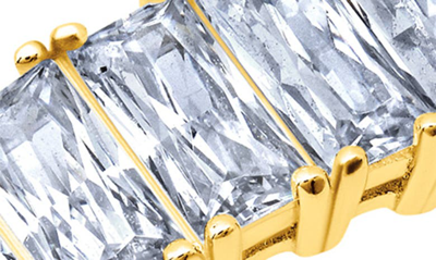Shop Crislu Baguette Cut Eternity Band Ring In Gold