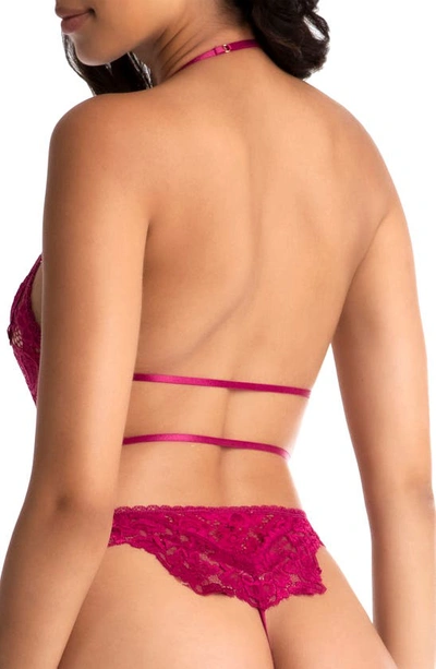 Shop In Bloom By Jonquil Roman Lace Thong Teddy In Raspberry