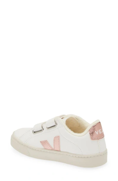 Shop Veja Kids' Fleece Lined Esplar Sneaker In Extra-white Nacre