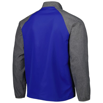 Shop Dunbrooke Royal/heather Gray New York Giants Hurricane Raglan Full-zip Windbreaker Jacket