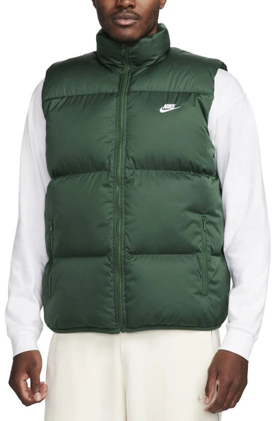 Shop Nike Club Water Repellent Primaloft® Insulated Puffer Vest In Fir/ White