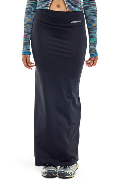Shop Iets Frans Sporty Maxi Knit Column Skirt In Black