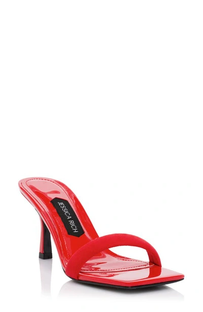 Shop Jessica Rich Veronika Square Toe Sandal In Red