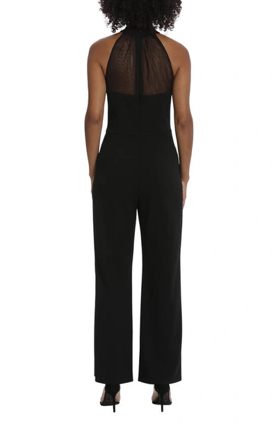 Shop Maggy London Illusion Mesh Detail Sleeveless Jumpsuit In Black