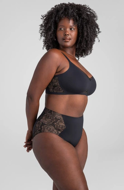 Honeylove Lace Inset Crossover Wireless Bra In Runway