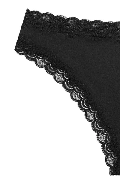Shop Uwila Warrior Lace Trim Silk Thong In Tap Shoe Black