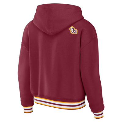 Shop Wear By Erin Andrews Burgundy Washington Commanders Lace-up Pullover Hoodie
