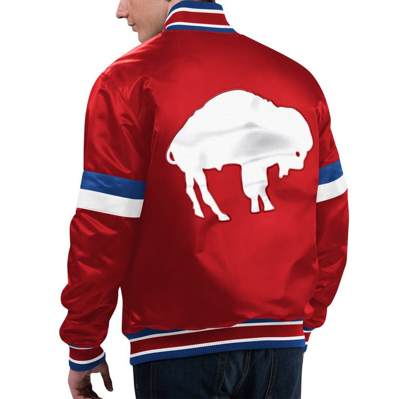 Starter Red Buffalo Bills Gridiron Classics Home Game Satin Full-snap Varsity Jacket In Red