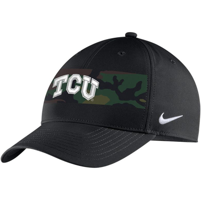 Shop Nike Black Tcu Horned Frogs Military Pack Camo Legacy91 Adjustable Hat