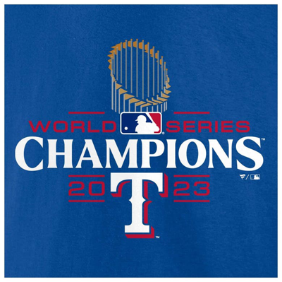 Shop Fanatics Branded Royal Texas Rangers 2023 World Series Champions Official Logo T-shirt