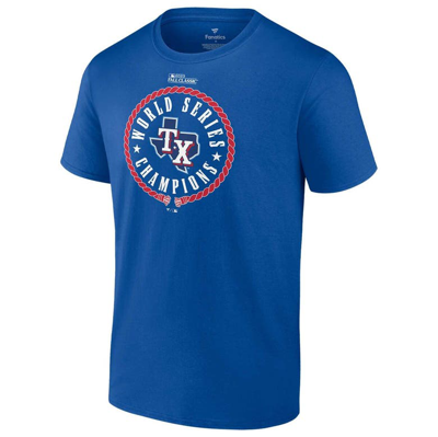 Shop Fanatics Branded Royal Texas Rangers 2023 World Series Champions Stealing Home T-shirt