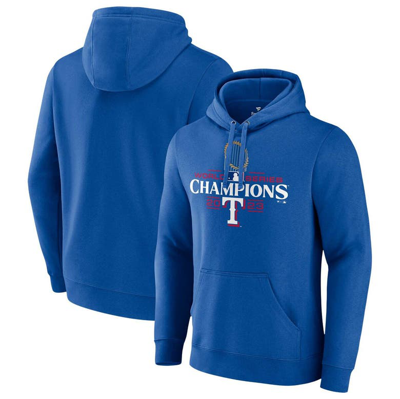 Shop Fanatics Branded Royal Texas Rangers 2023 World Series Champions Official Logo Pullover Hoodie