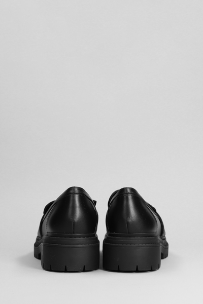 Shop Michael Kors Parker Lug Loafer Loafers In Black Leather