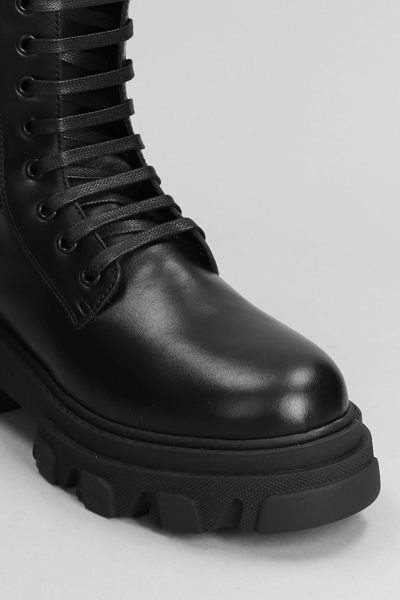 Shop Gia Borghini Gia 35 Combat Boots In Black Leather